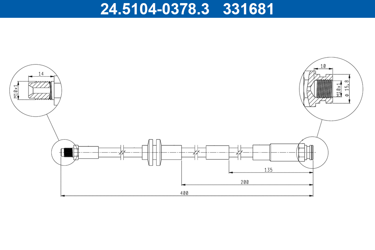Flessibile del freno ATE 331681