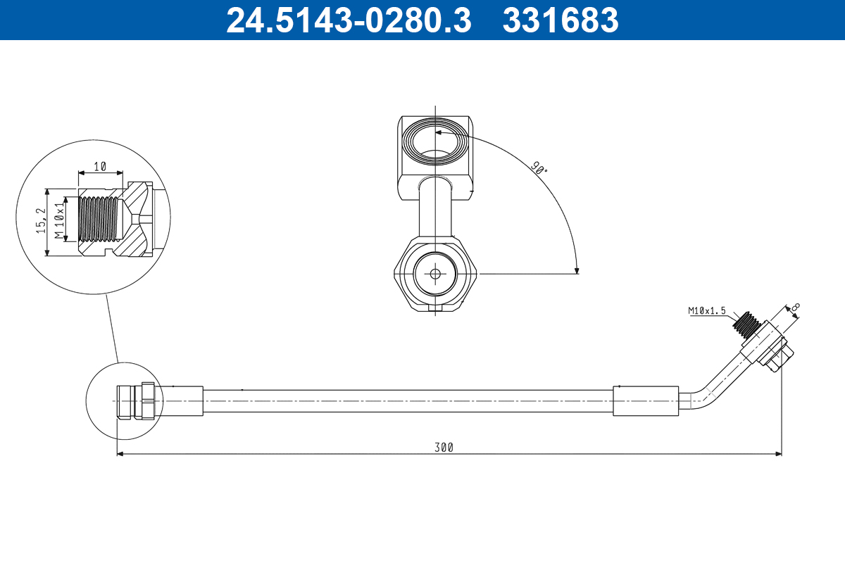 Flessibile del freno ATE 331683