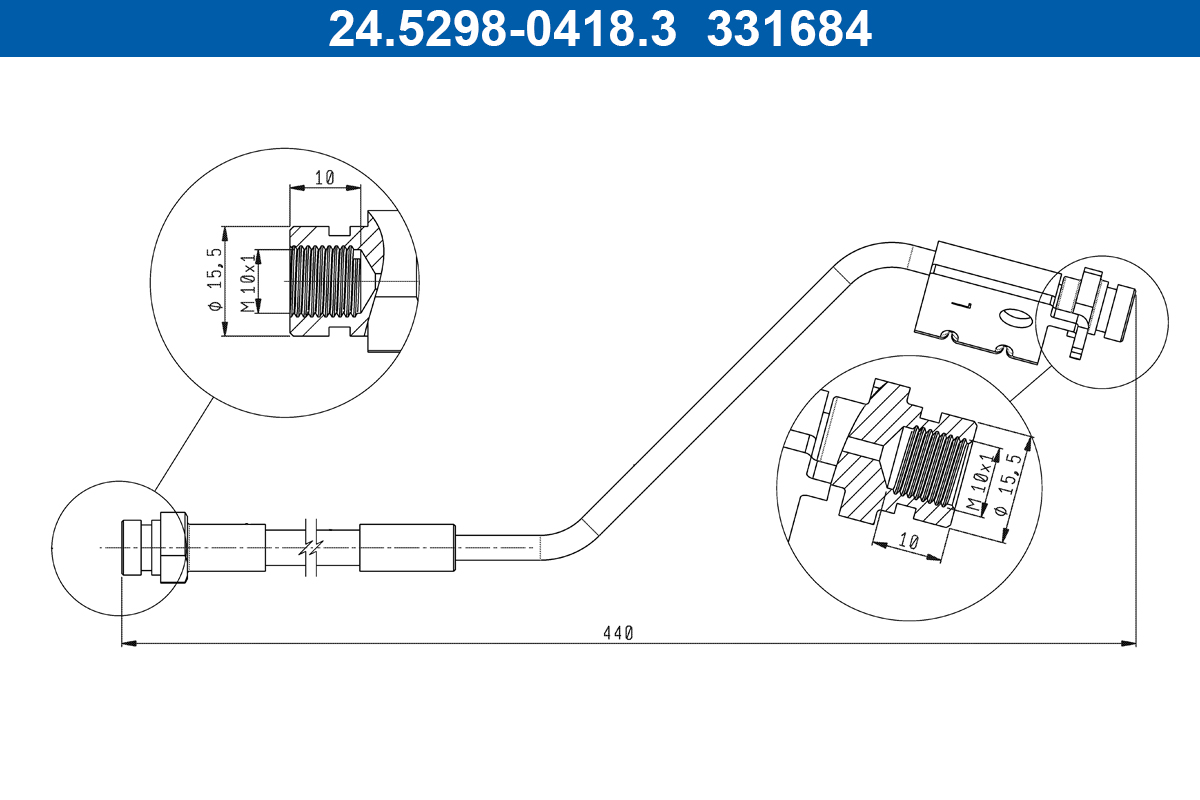 Flessibile del freno ATE 331684