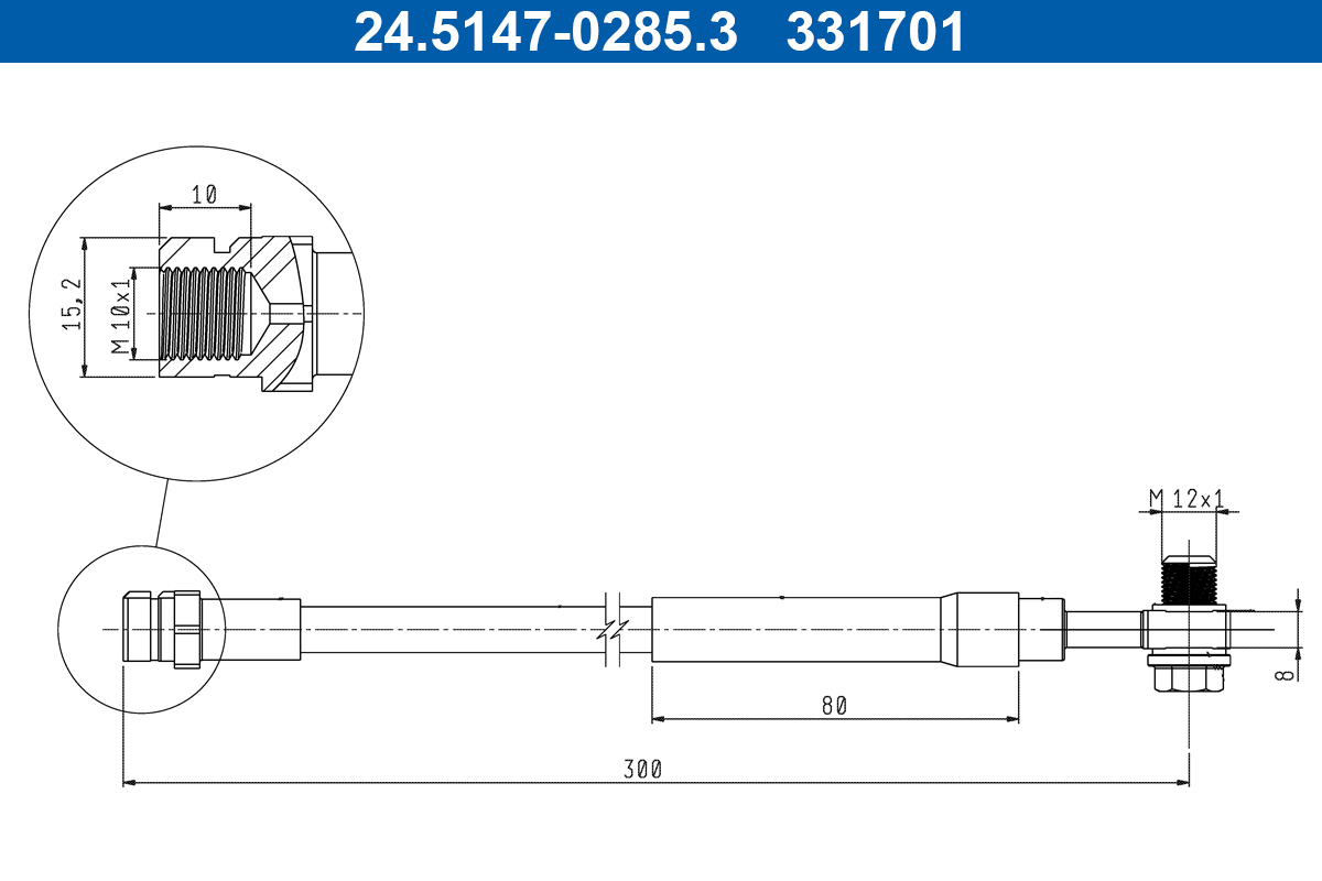 Flessibile del freno ATE 331701