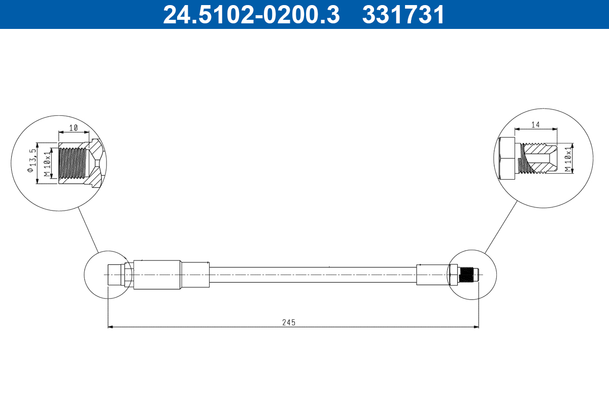 Flessibile del freno ATE 331731
