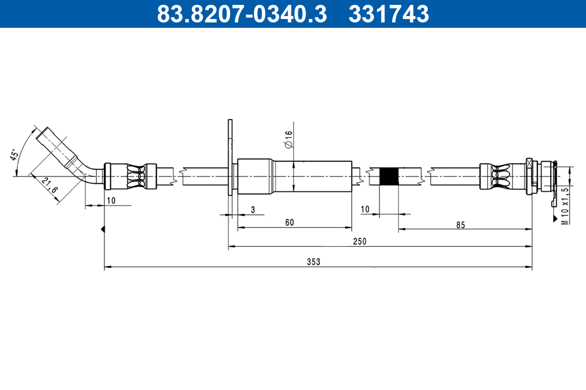 Flessibile del freno ATE 331743