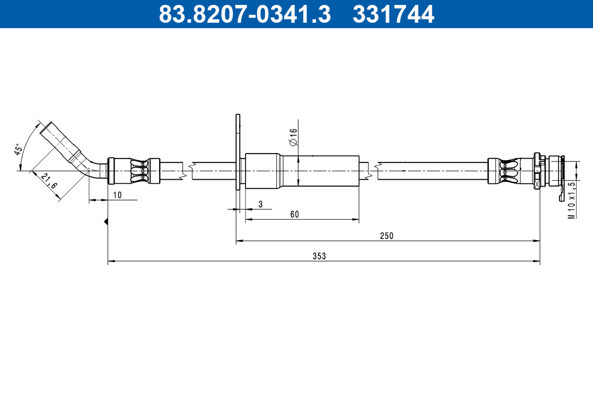 Flessibile del freno ATE 331744