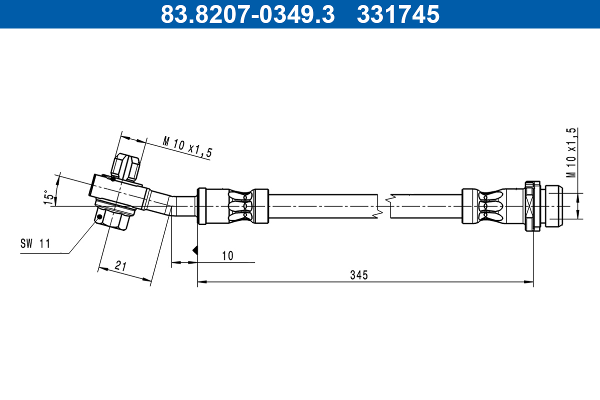 Flessibile del freno ATE 331745
