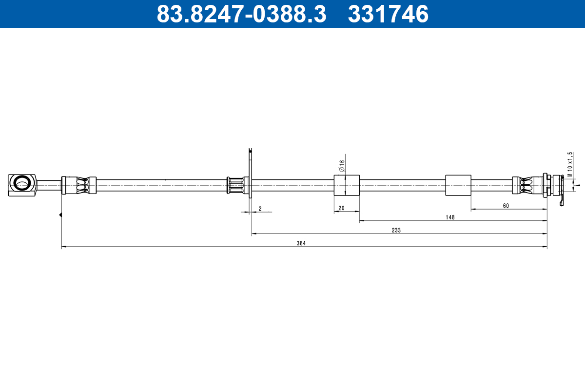Flessibile del freno ATE 331746