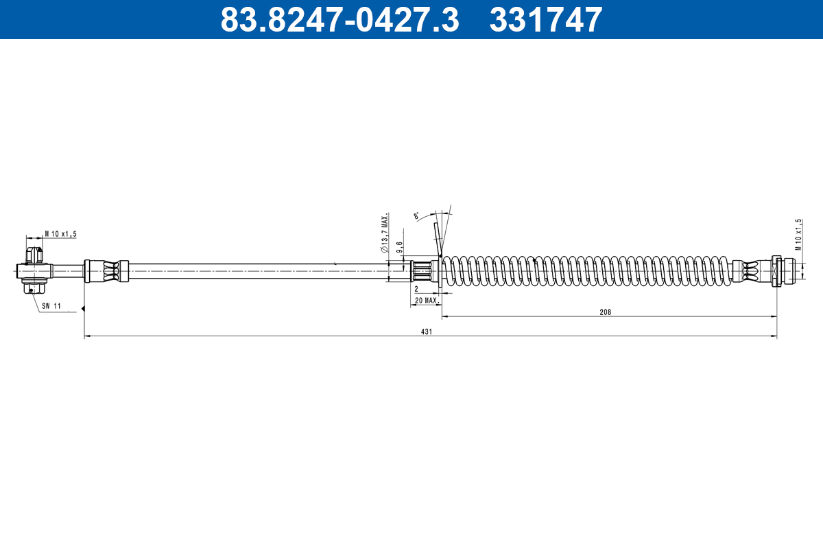 Flessibile del freno ATE 331747