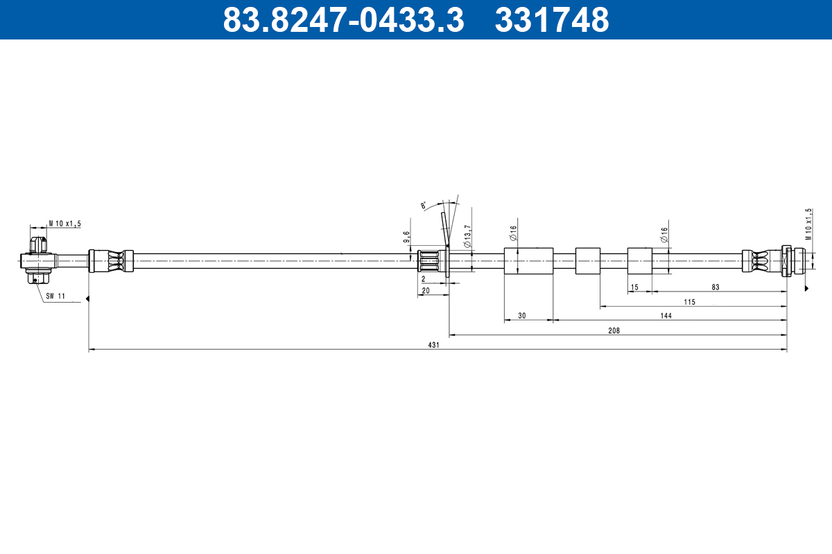 Flessibile del freno ATE 331748