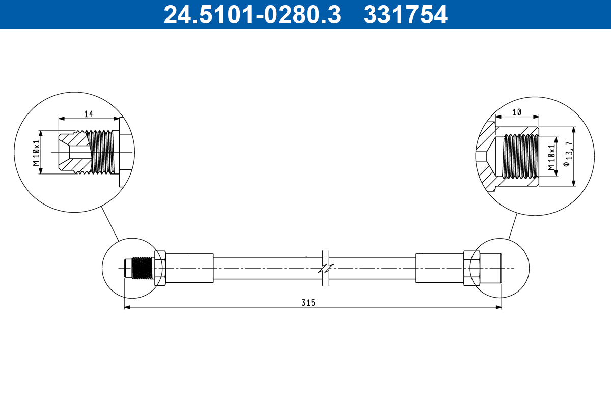Flessibile del freno ATE 331754