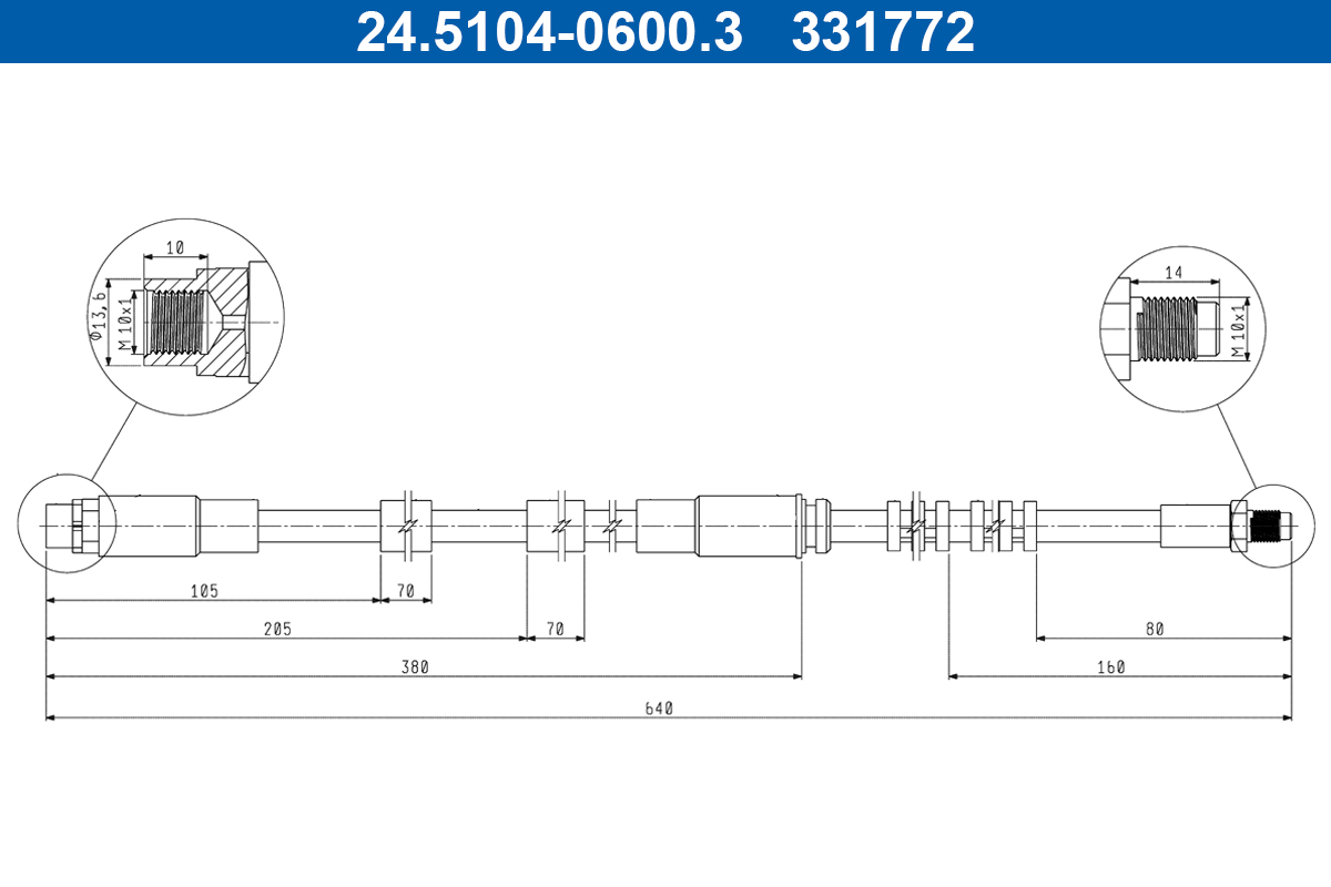 Flessibile del freno ATE 331772