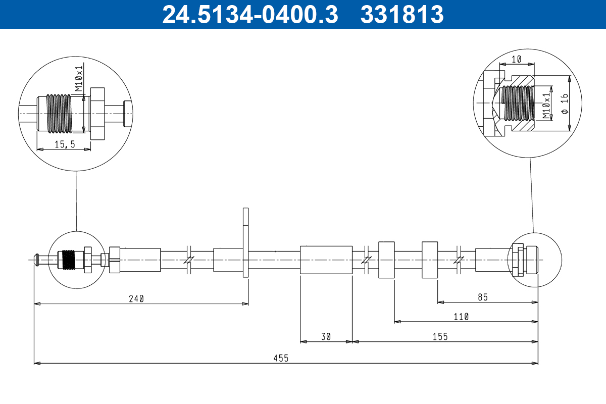 Flessibile del freno ATE 331813