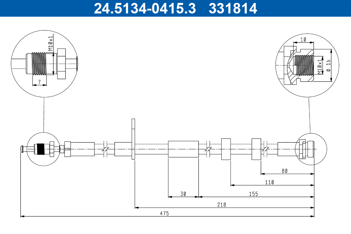 Flessibile del freno ATE 331814