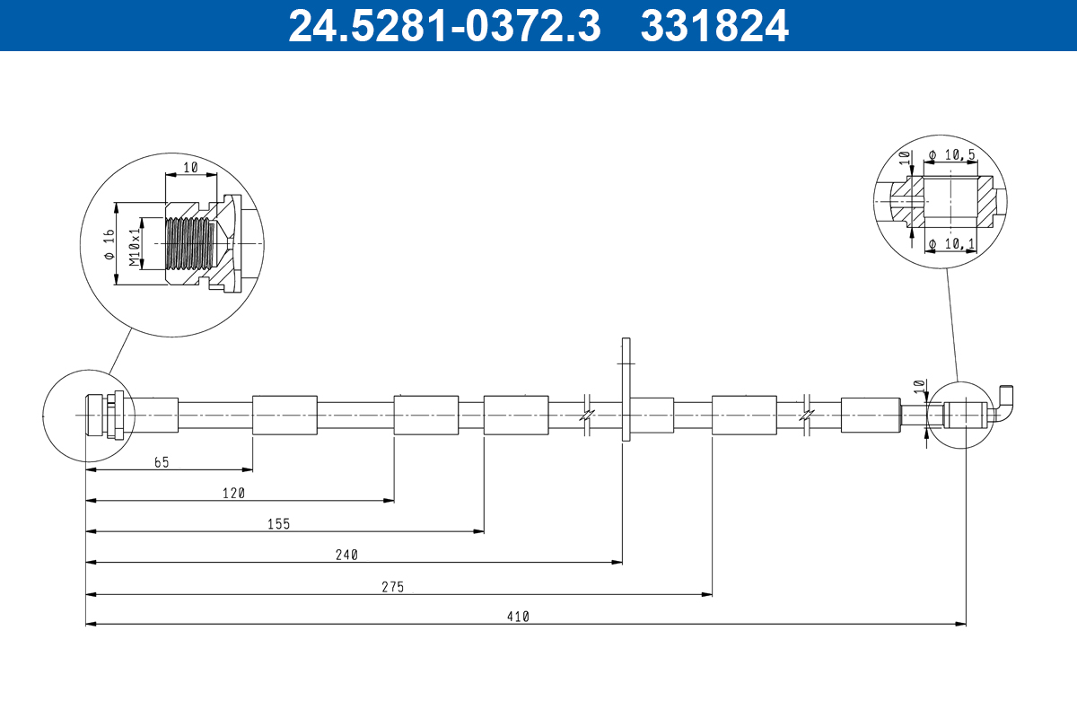 Flessibile del freno ATE 331824