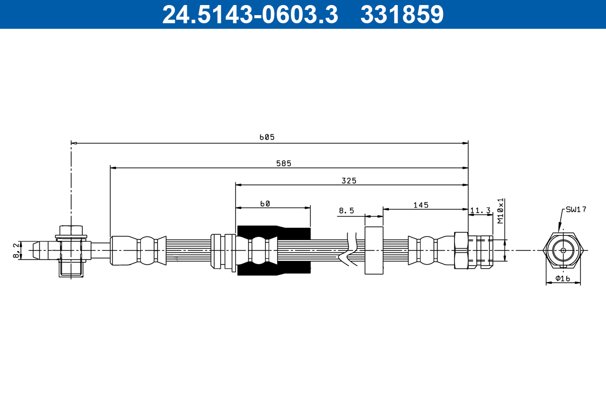 Flessibile del freno ATE 331859