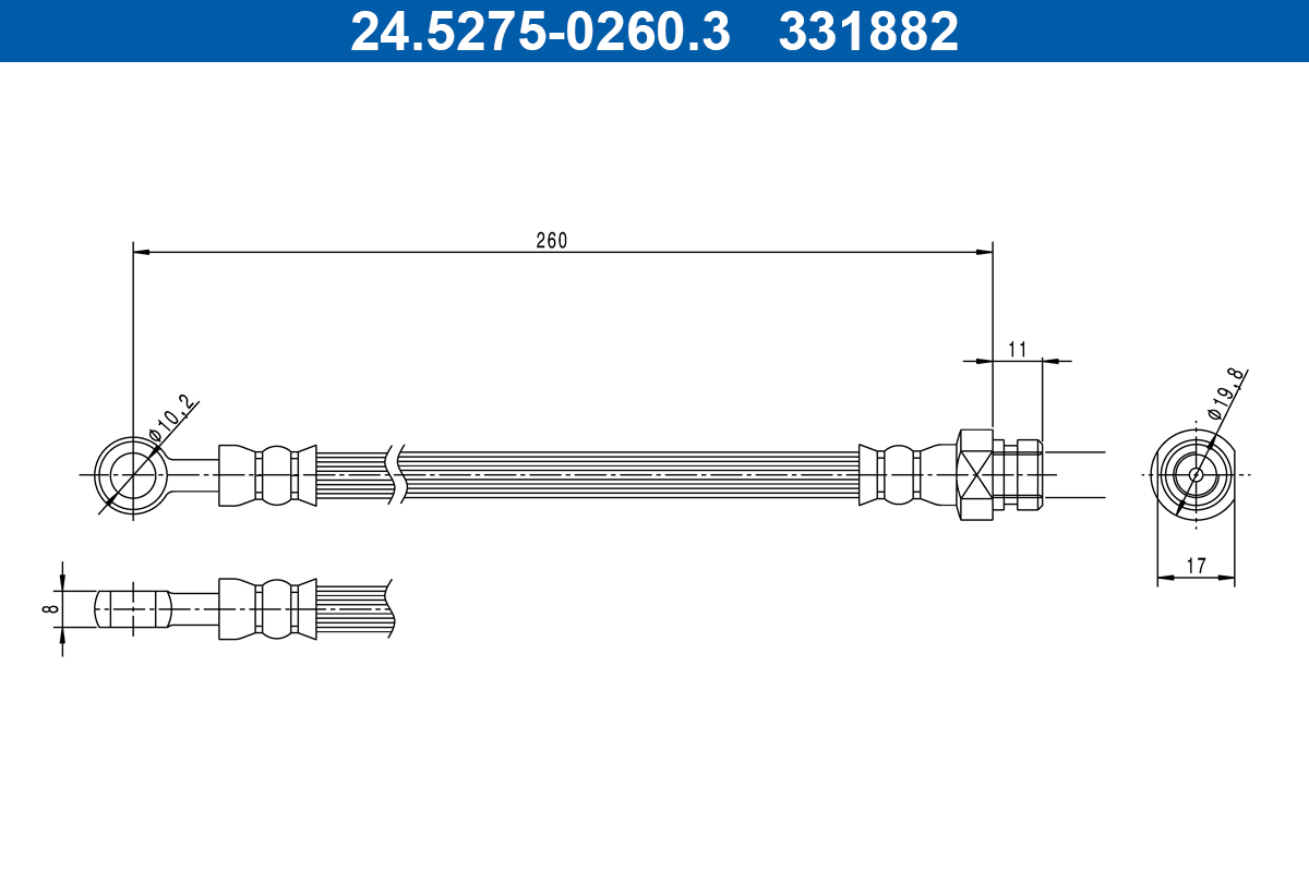 Flessibile del freno ATE 331882