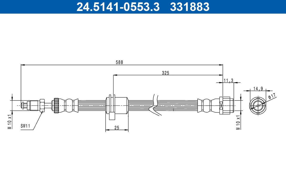 Flessibile del freno ATE 331883