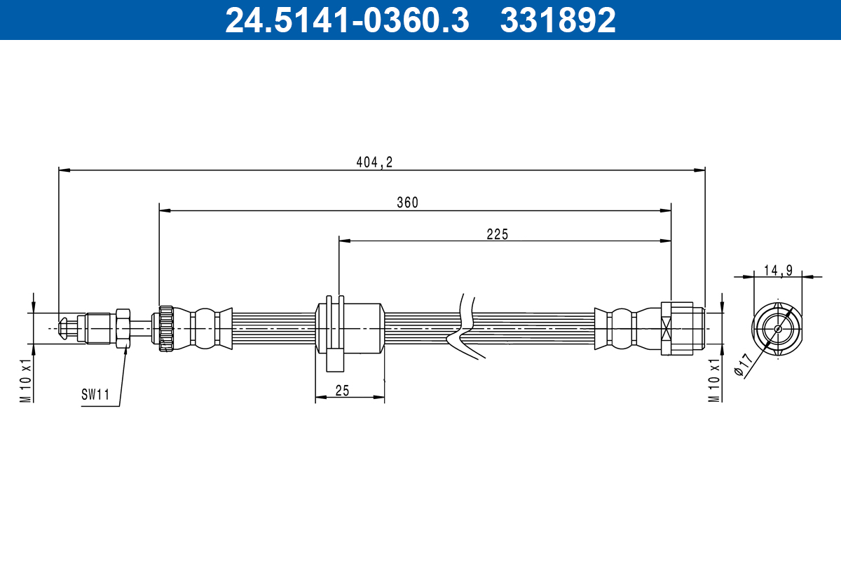 Flessibile del freno ATE 331892