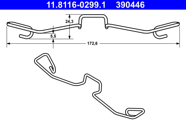 Molla, pinza freno ATE 390446