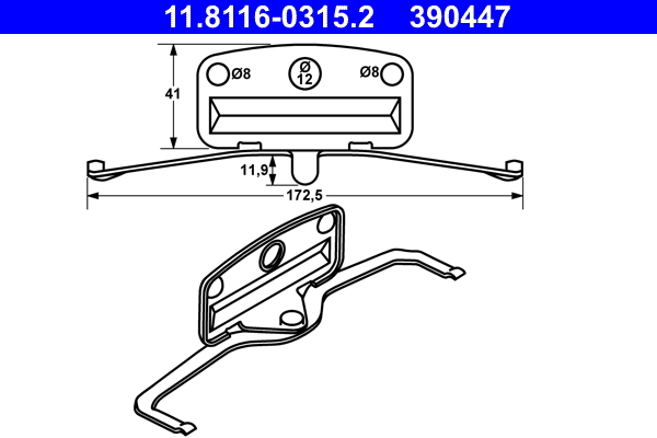 Molla, pinza freno ATE 390447