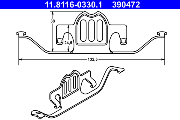 Molla, pinza freno ATE 390472
