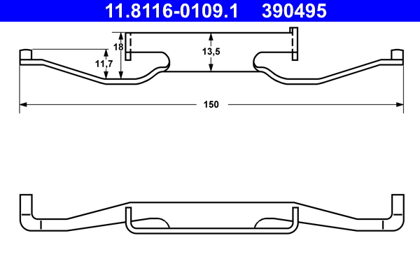Molla, pinza freno ATE 390495