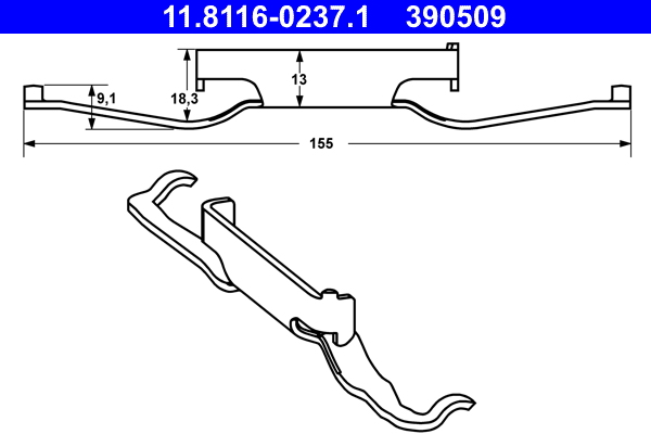 Molla, pinza freno ATE 390509