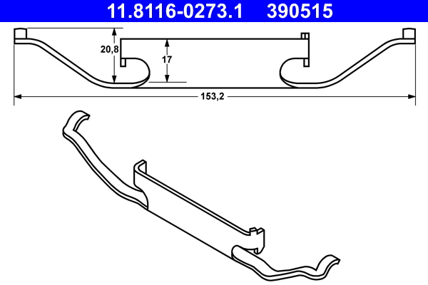 Molla, pinza freno ATE 390515