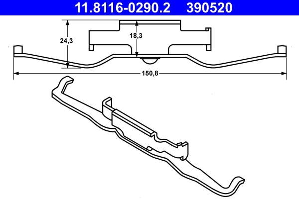Molla, pinza freno ATE 390520
