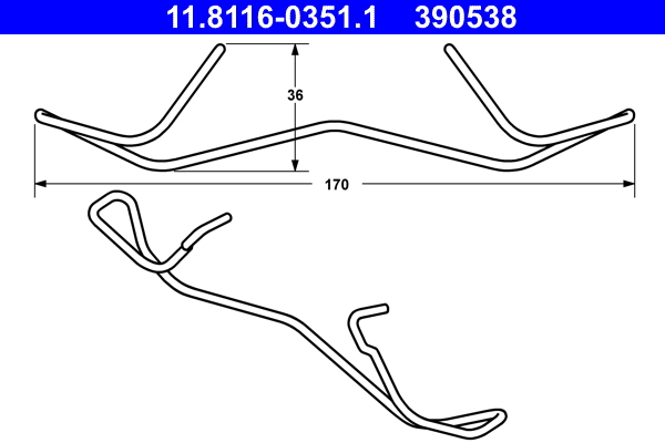 Molla, pinza freno ATE 390538