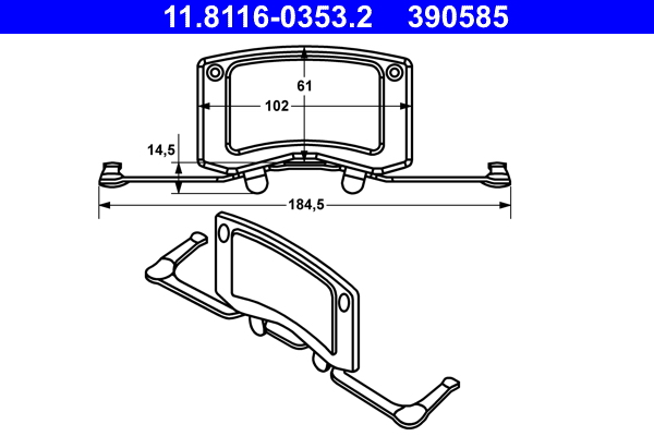 Molla, pinza freno ATE 390585