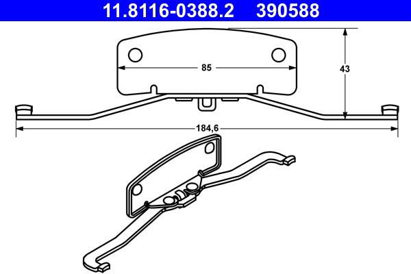 Molla, pinza freno ATE 390588