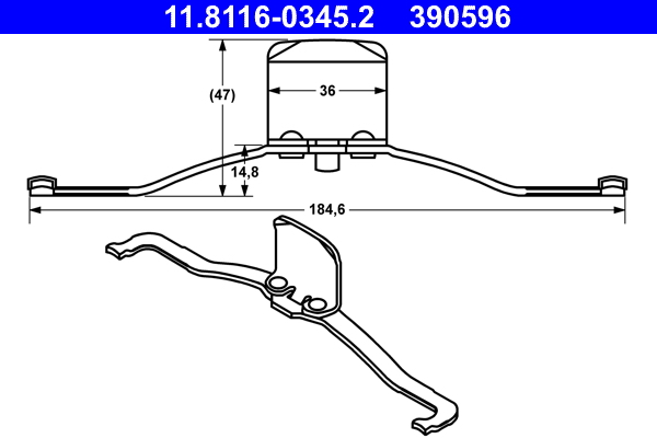 Molla, pinza freno ATE 390596