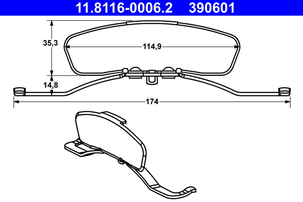 Molla, pinza freno ATE 390601