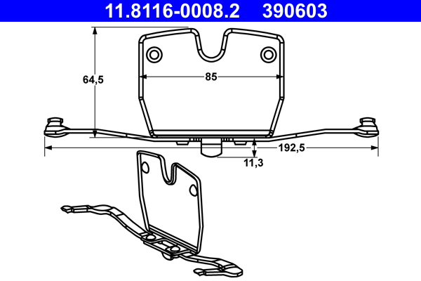 Molla, pinza freno ATE 390603