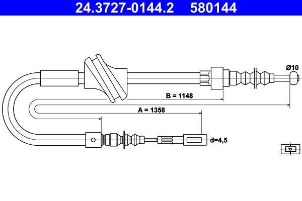 Cavo comando, freno stazionamento ATE 580144