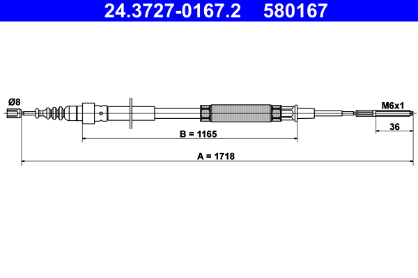 Cavo comando, freno stazionamento ATE 580167