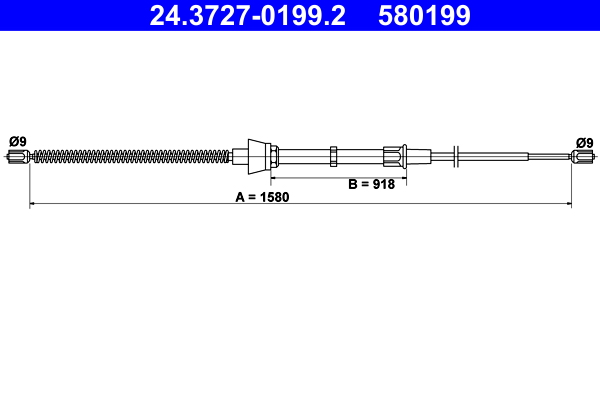 Cavo comando, freno stazionamento ATE 580199