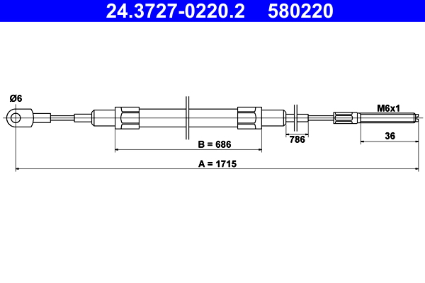 Cavo comando, freno stazionamento ATE 580220
