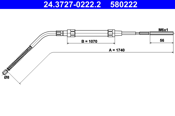 Cavo comando, freno stazionamento ATE 580222