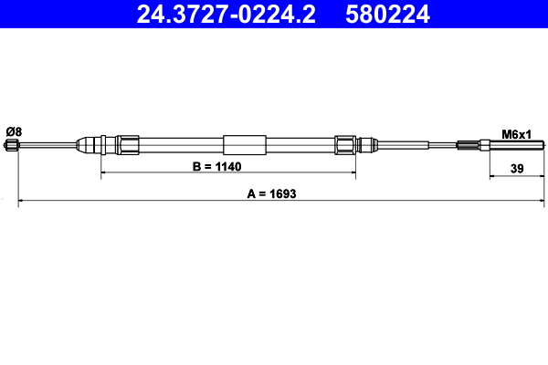 Cavo comando, freno stazionamento ATE 580224