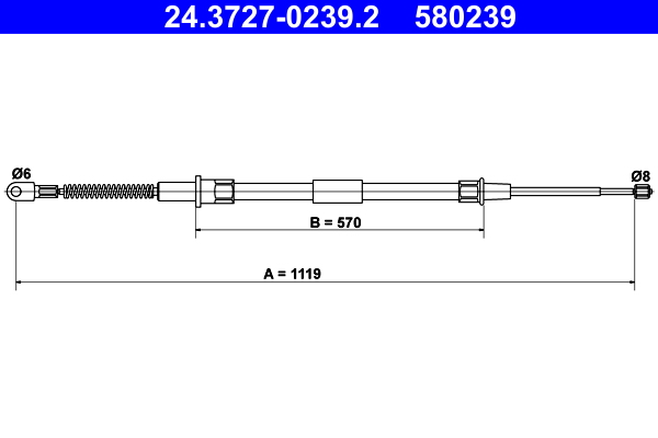 Cavo comando, freno stazionamento ATE 580239