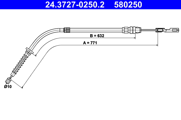 Cavo comando, freno stazionamento ATE 580250