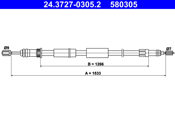 Cavo comando, freno stazionamento ATE 580305