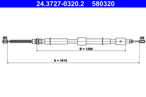 Cavo comando, freno stazionamento ATE 580320