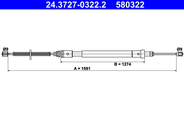 Cavo comando, freno stazionamento ATE 580322