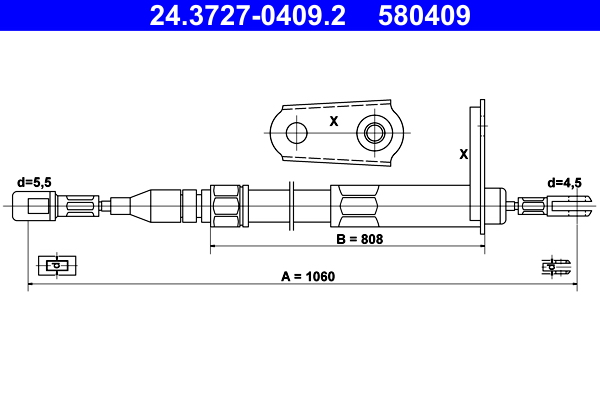 Cavo comando, freno stazionamento ATE 580409