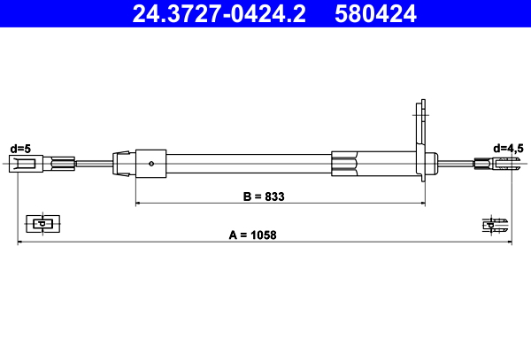 Cavo comando, freno stazionamento ATE 580424