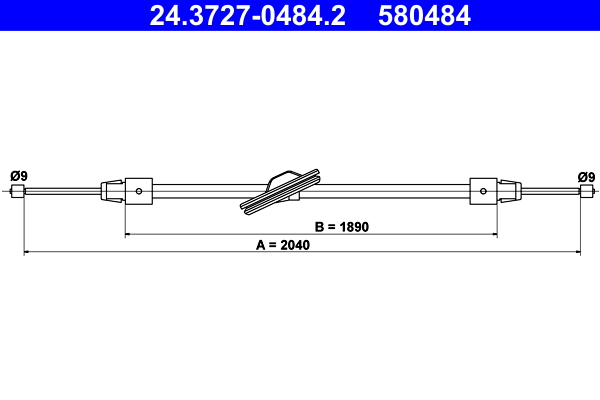 Cavo comando, freno stazionamento ATE 580484