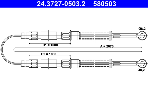 Cavo comando, freno stazionamento ATE 580503