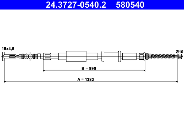 Cavo comando, freno stazionamento ATE 580540