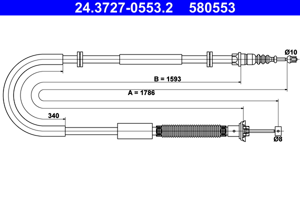 Cavo comando, freno stazionamento ATE 580553